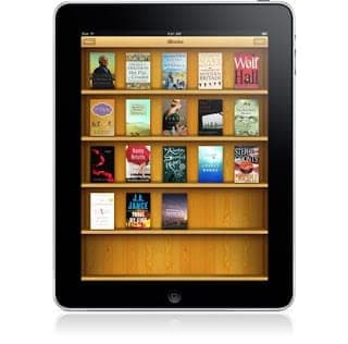 Apple iPad organise books in book shelf