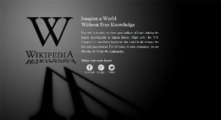 Wikipedia SOPA blackout page