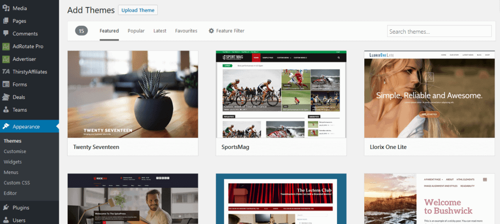 Adding New WordPress Themes