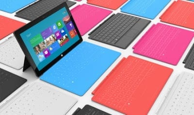 Microsoft Surface with colourful keyboard options