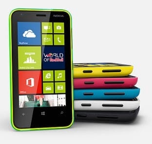 Nokia Lumia 620 stack