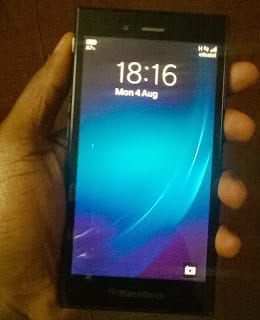 BlackBerry Z3 held in the left hand