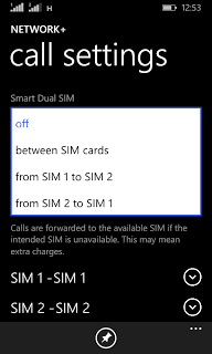 Lumia 530 selecting Smart Dual SIM option