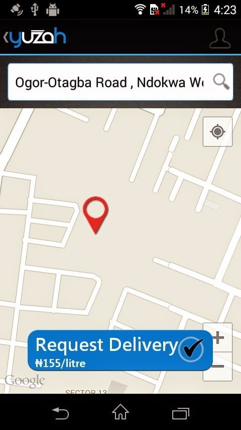 Yuzah App Tracks your location for diesel delivery