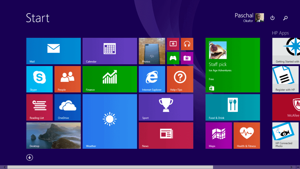 Windows 8.1 Start Screen