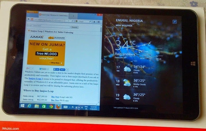 Leap2 tablet with two active apps