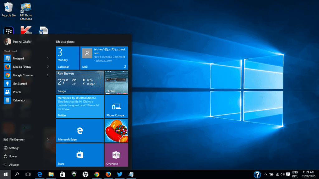 Windows 10 Start Menu