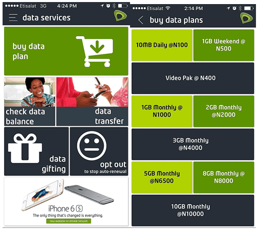 Etisalat EasyMobile App Screenshot