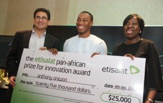 Etisalat Innovation Prize Winner Anthony Oniwon