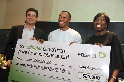 Etisalat Innovation Prize Winner Anthony Oniwon