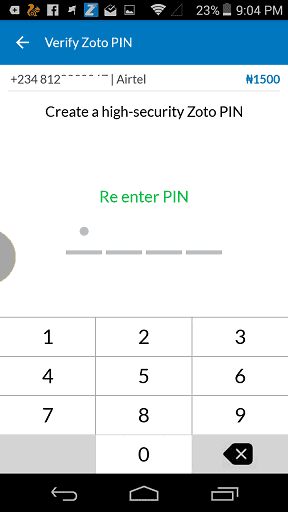 Zoto Mobile Recharge App PIN