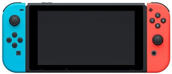 Nintendo Switch in handheld mode with Joy-Con attached