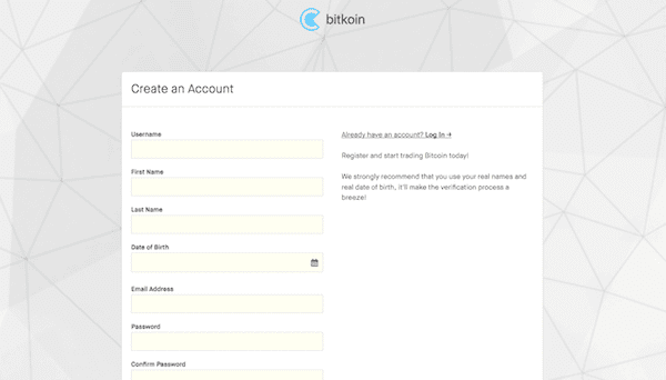 Create Bitkoin Africa Account