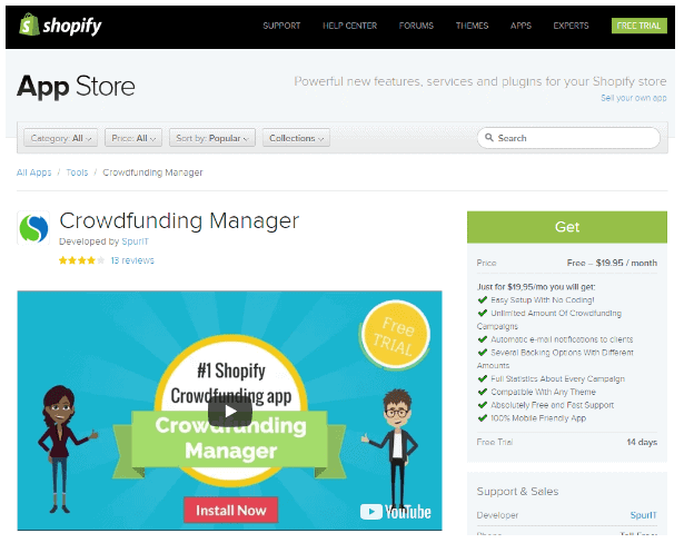 Shopify Crowdfunding Manager