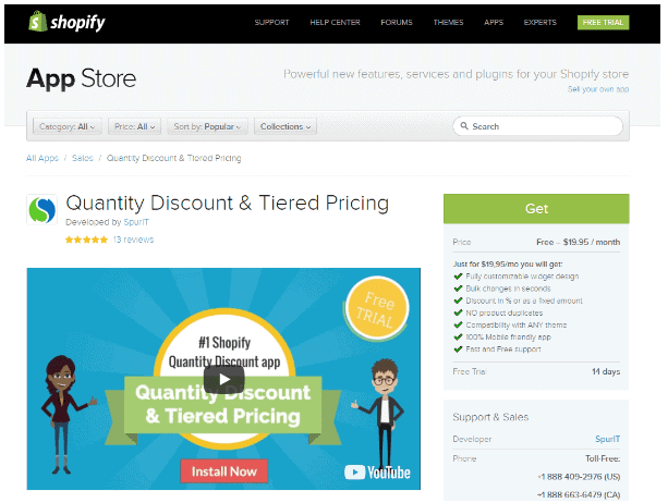 Shopify Quantity Discount and Tiered Pricing