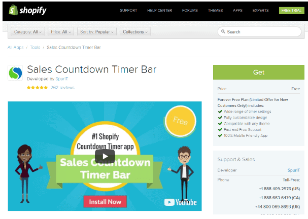 Best Shopify Apps - Shopify Sales Countdown Time Bar