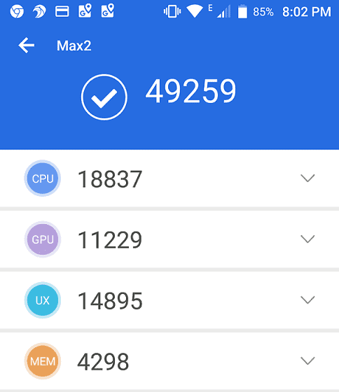 AnTuTu Benchmark score for Uhans Max 2