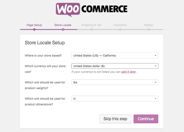 WooCommerce Store Locale Setup