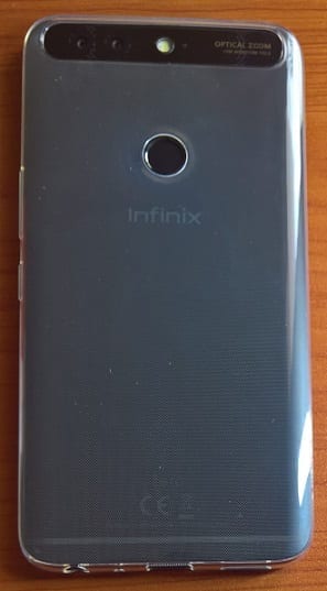 Infinix Zero 5 rear with the phone case