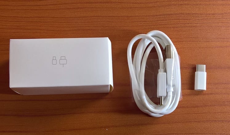 USB Type C cable and USB Type C Adapter that comes with the Zero 5 Smartphone