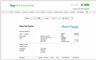 Sage One Invoicing Software