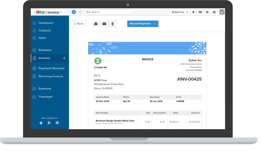 Zoho Invoice