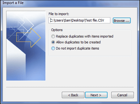 Now, provide the location of the NSF file by clicking on Browse and click Next - Lotus Notes