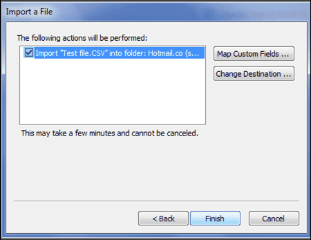Finally, click on Finish to exit the task - Lotus Notes