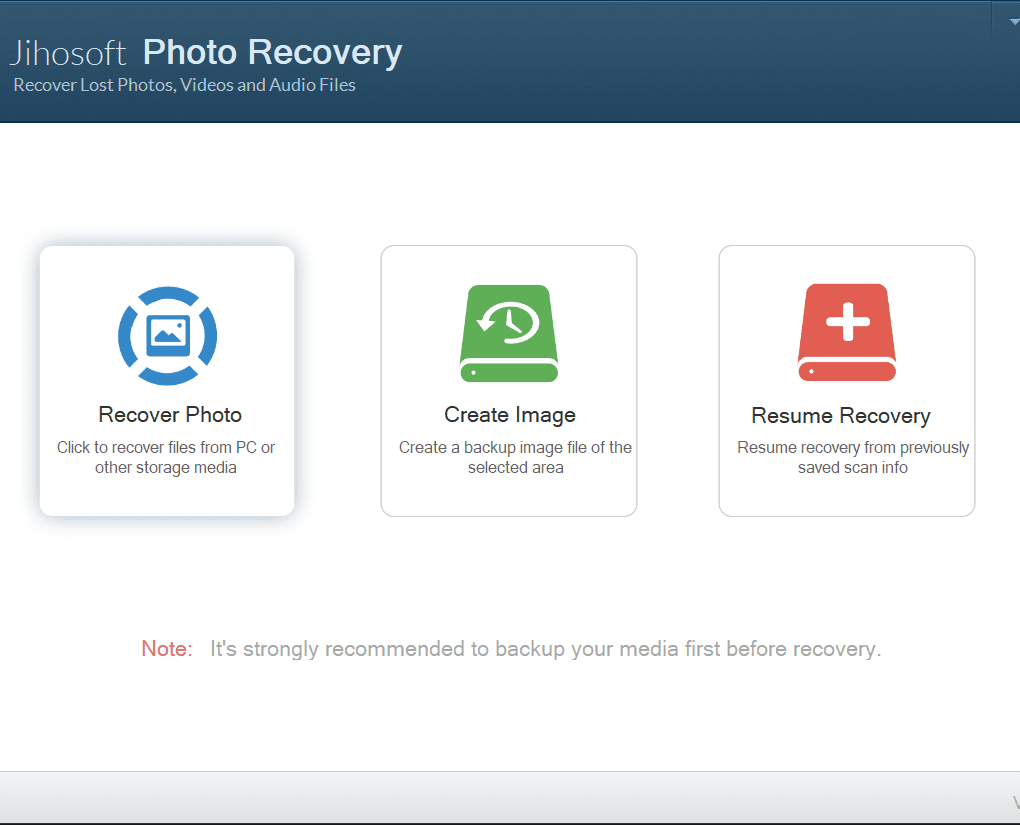 Jihosoft, choose “Recover Photo” option