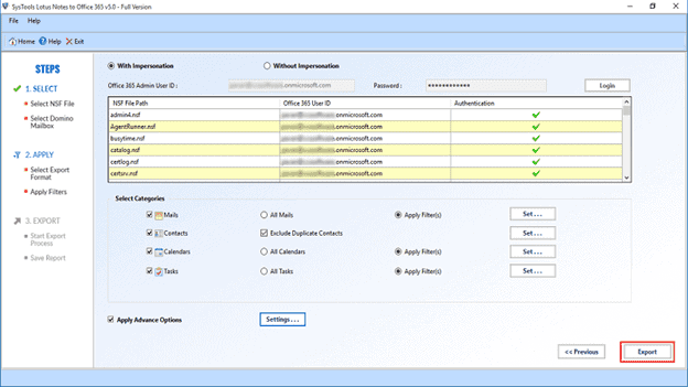 • Then in the final step, you have to click on Export Button