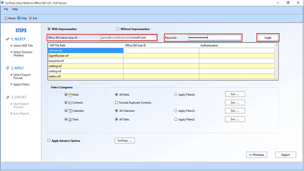 • Now in this step for IBM Domino to O365 migration