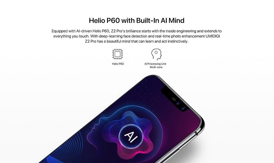 UmiDigi Z2 Pro Chipset Mediatek Helio P60