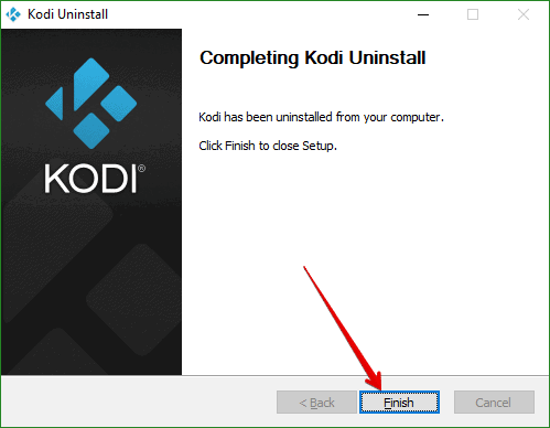 Kodi Uninstall Complete