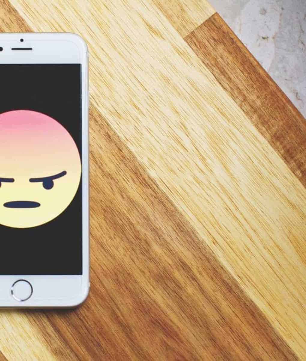 Angry Face on Smartphone