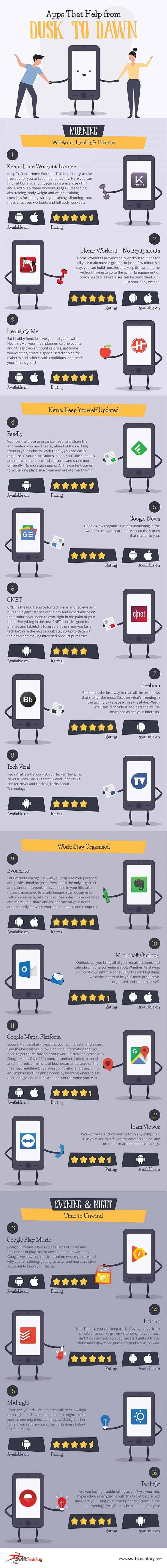Apps that Help from Dusk to Dawn (Infographic)