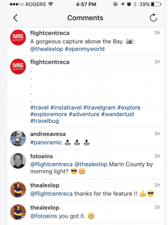 Put hashtag on Instagram Comments