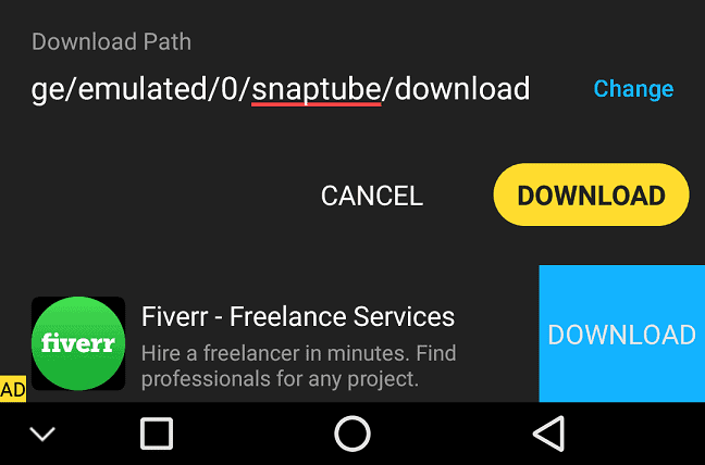 Snaptube Download Video Button