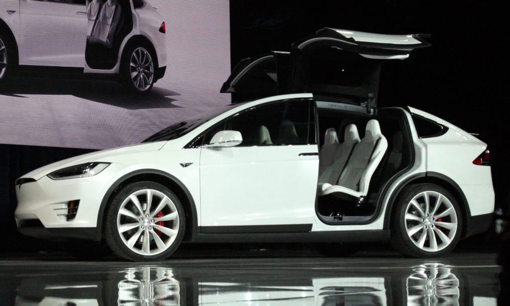 A Model X at the market launch ceremony 