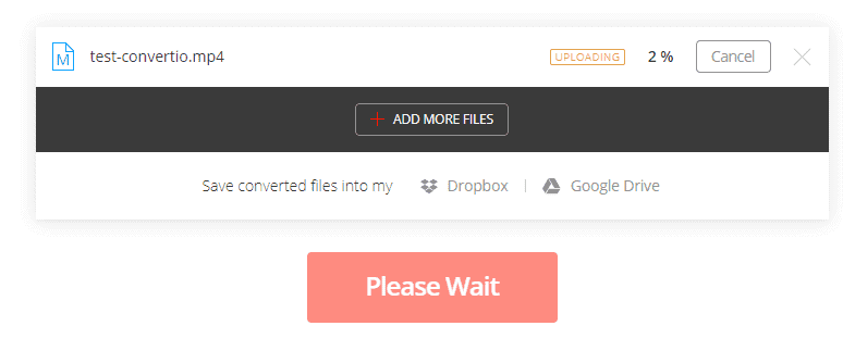 Convertio Online Video Converter Uploading