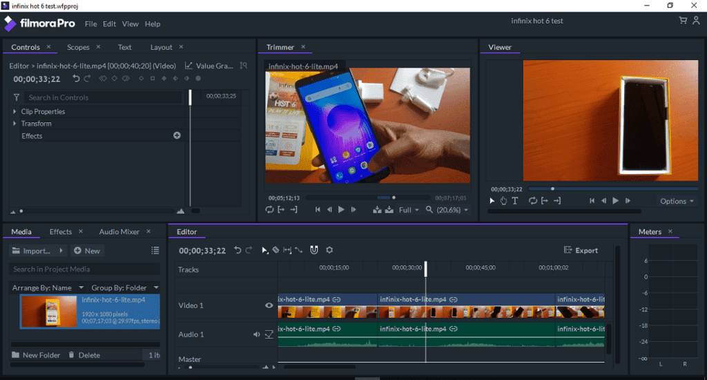 Editing with Filmora Pro