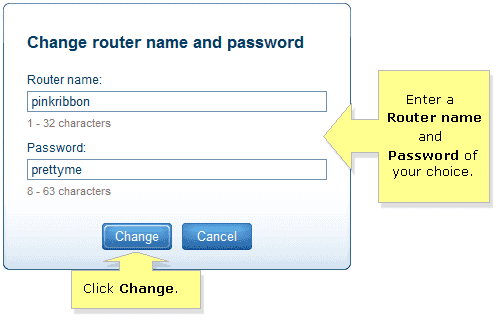 Type the name and password