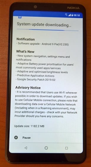 Android 9 Pie Update waiting for Nokia 3.1 Plus