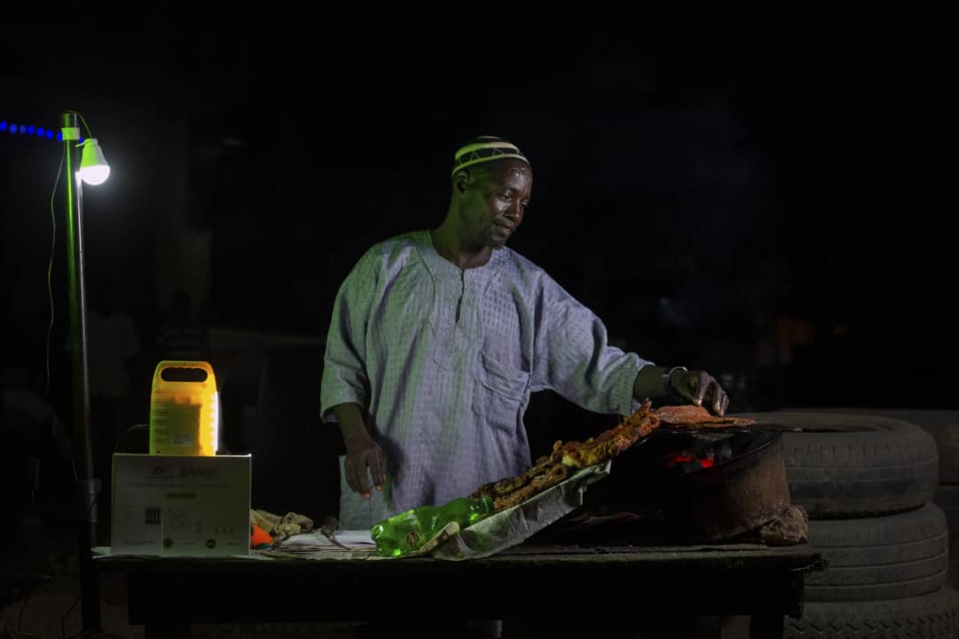 Suya Seller using Salpha Solar Home System