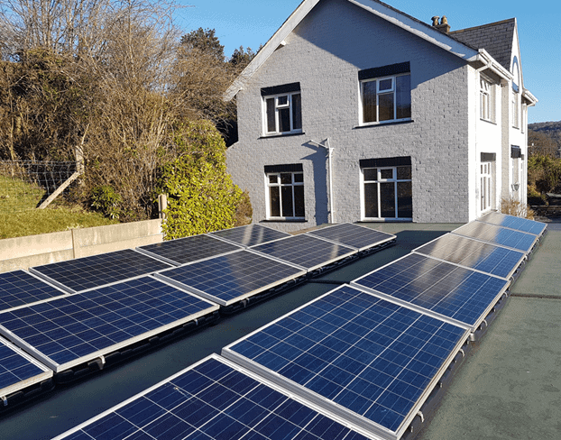 Solar Panels Outside a Home