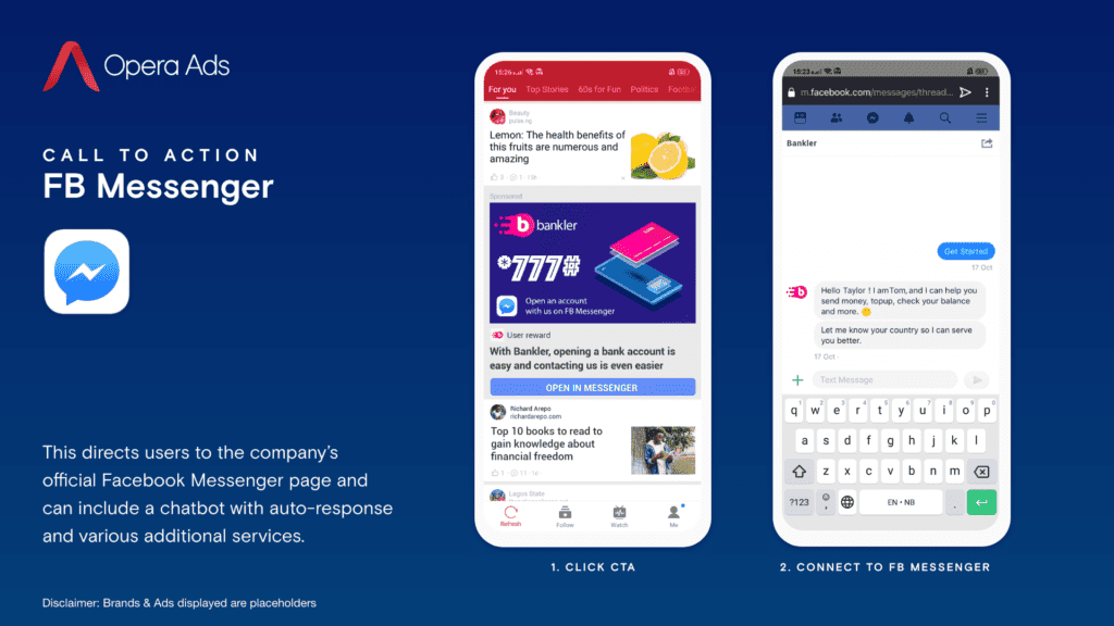 Opera Ads on Facebook Messenger
