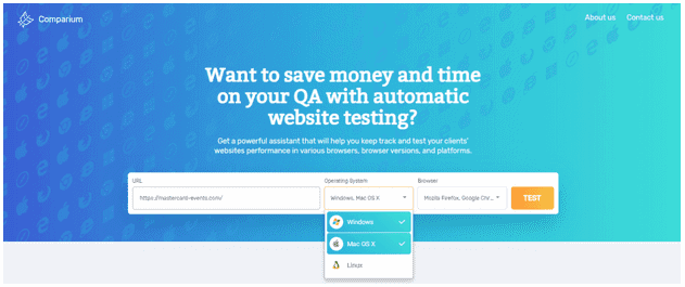 Selecting OS in Comparium 