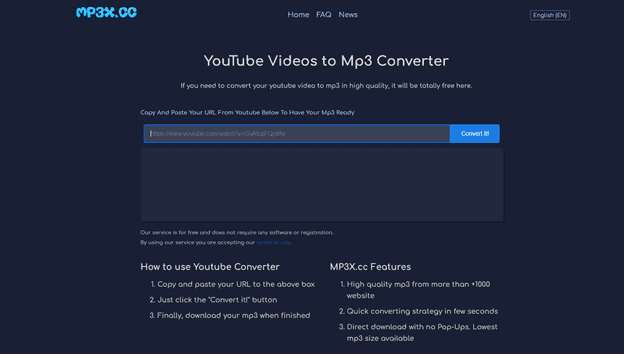 MP3X.CC YouTube Videos to MP3 Converter