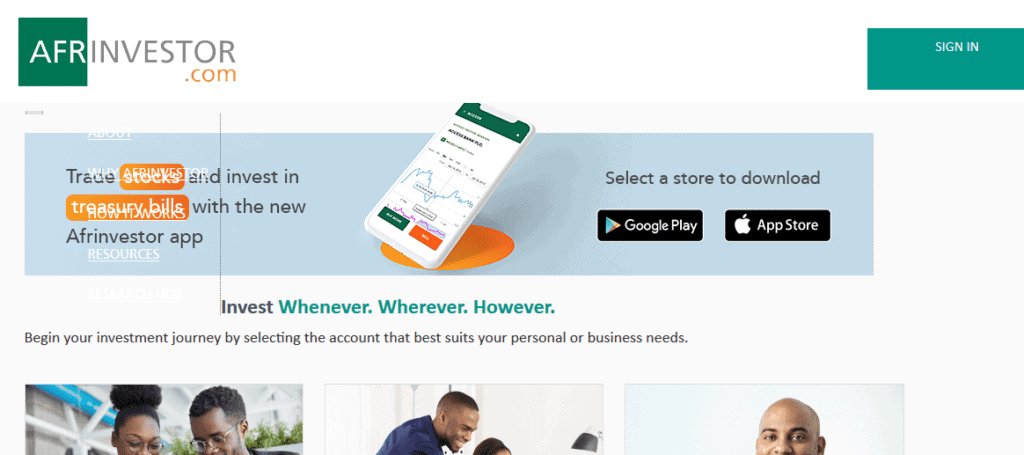 Afrinvestor Investment app