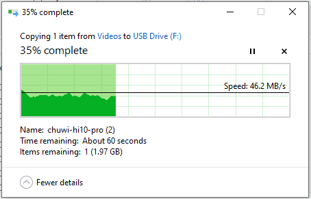 Transfer Speed from PC to SanDisk Ultra Dual Drive m3.0 Example