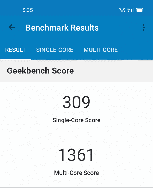 Geekbench score for the Oppo A92